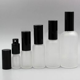 5 10 15 20 ML Glass Spray Bottles for Essential Oils 30 50 100ML Small Fine Mist Spray Bottle, Frosted Clear, Empty Black Sprayer Bottle