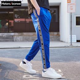 Metersbonwe New Men Classic blue Sports Pants Spring Autumn Casual Fashion Beam feet Jogging Pants Male trend wild Sweatpants LJ201104