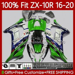 Injection Fairings For KAWASAKI factory green NINJA ZX-10R ZX 10 R 1000 CC ZX1000 C 16-20 105No.8 ZX 10R 1000CC 2016 2017 2018 2019 2020 ZX-1000 ZX10R 16 17 18 19 20 OEM Body