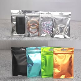 8.5x13cm front matte transparent plating foil zip bag, Colour mylar phone case packing pouch resealable, pack watch black sack