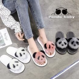 2020 Fashion Casual Slippers Women's Slippers Outer Wear Panda Flat Flip Flops Indoor Home Cute Non-slip Sandals X1020
