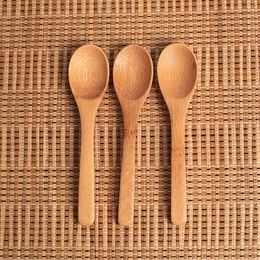 2021 Wooden Jam Spoon Baby Honey Spoon Coffee Spoon New Delicate Kitchen Using Condiment Small 12.8*3cm