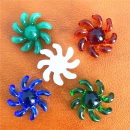 Glass Spinner Pearl For Quartz Colourful Fan For 25mm Banger Dab Glass Bongs Glass Rigs Handmade Borocilicate Spinny