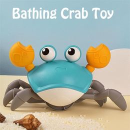 Bath Toys Big Crab Clockwork Baby Infant Water Classic Toy Beach Toys For Baby Drag Baby Bath Tub Summer Toy For Kids LJ201019