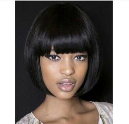 Short black direct synthetic hair wig female wig