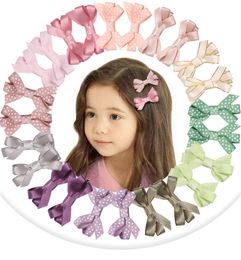 18 Colors 6pcs/set Baby Girl Hair Accessories Fashion Style Polka Dots Bow Barrettes Girl Infant Hair Accessories Princess Hairpins M3213
