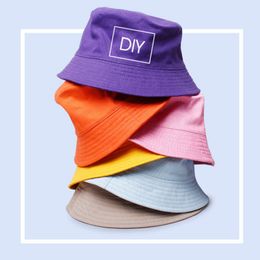 Blank Kids Bucket Hats Baby Boys Girls Caps Plain Fishing Hat Cotton Sun Hat Breathable Summer Beach Hat