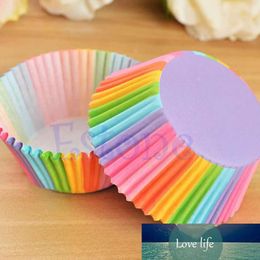 100pcs Colorful Rainbow Paper Cake Cupcake Liners Baking Muffin Cup Case Party