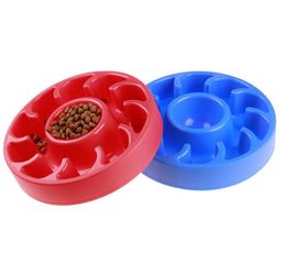 Pet Bowls Plastic Dog Cat Bowl Dog Supplies Prevent Overeat Healthy Slow down Eating Feeder Dishes Slow Eating Feeding Dog Bowls GGE2088