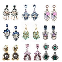 Hot Earrings American And European Styles Big Tassel Long Crystal Dangle Hoop Drop Mix Flower Rhinestone Earrings Jewelry For Women Kalwe