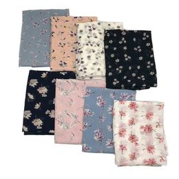 Women Print Chiffon hijab scarf fashion flower dot scarves and shawls Luxury muslim