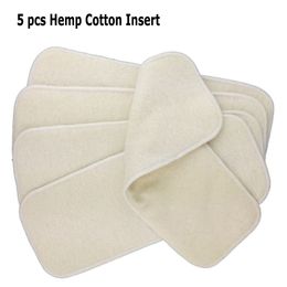 5pcs/lot Hemp Organic Cotton Inserts 4 Layers Cloth Diapers Nappy Liners Reusable Baby Diapers Hemp Insert 201117