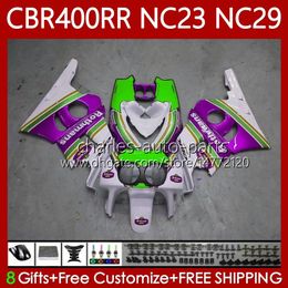 Bodywork For HONDA NC23 CBR400RR CBR400 RR 88-99 Body 65No.120 NC29 CBR 400 RR CC 1988 1989 1990 1991 1992 1993 400CC CBR 400RR 88 89 90 91 92 93 OEM Fairing Kit Purple white