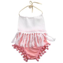 Jumpsuits Cute Born Toddler Infant Baby Girls Clothes Tassel Patchwork Romper Sleeveless Jumpsuit Outfits Summer