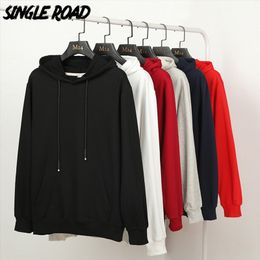 SingleRoad Men's Hoodies Men 97% Cotton Plain Solid Casual Sweatshirts Japanese Streetwear Black Hoodie Men Sweatshirt Male 201104