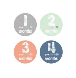 Paster Baby Month Sticker Baby Photo Prop High quality anti-dirt sticker Wall Stickers Decoration Photo Prop Decals 12pcs WMQ356