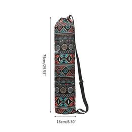 Yoga Mat Bag Carry Durable Canvas Floral Printed Yoga Backpack Adjustable Strap Dropshipping Q0705