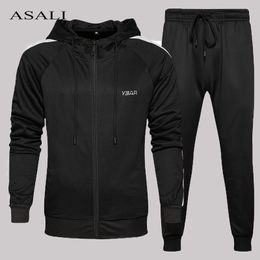 Hoodies Sweatshirts + Sweatpants 2 Pieces Sets Men Tracksuit Casual Sportswear Men's Autumn Hooded Jacket & Pants Track Suits LJ201125