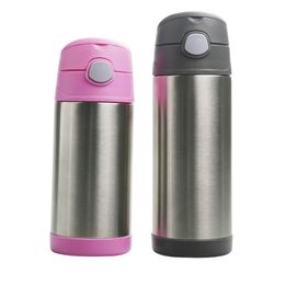 12oz Stainless Steel Bounce Cup Vacuum Children Cup Outdoor Portable Insulated Coffee Milk Mug Water Bottle