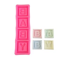 Baby Square Letter Chocolate Flip Silicone Mould Cake Decoration Baking Tool Candle Resin Mould Wholesale ZC3460