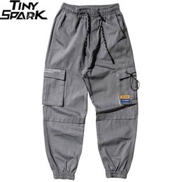 Men Joggers Streetwear Cargo Pants Hip Hip Harajuku Harem Pants Autumn Casual Tactical Pants Pockets Track Trousers Cotton 201118