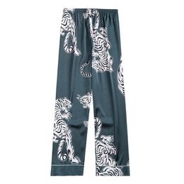 JAYCOSIN Men sleepwear Bottoms Summer Autumn Winter Men Silk Pyjamas Print Long Sleep Pants man Polyester Appliques trousers 201109