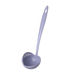 Solid Colour Spoons Long Handle Plastic Big Two In One Soup Scoop Originally Fashion Ladle Kitchen Nordic Style High Quality 0 85lx K2