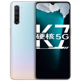 Original Oppo K7 5G Mobile Phone 8GB RAM 128GB 256GB ROM Snapdragon 765G Octa Core 48.0MP HDR OTG NFC Android 6.44" OLED Full Screen Fingerprint ID Face Smart Cell Phone