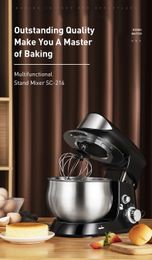 FreeShipping 3.5L Stand Mixer Stainless Steel Kneading Machine Electric Food Mixer with Blender Dough Hook And Wire Whip 600W 6 Speed