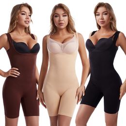 Women Body Shapewear Pants Abdominal Underwear Waist Tightening Butt Lifting Chest Support Gathering One-Piece Vest No Bra