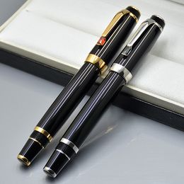 High quality Bohemies Black Resin Golden Silver Clip Roller ball pen Writing office school supplies with Diamond and Serial Number on Clip