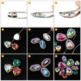 Loose Diamonds Handmade 10 14/13 18mm Colorful AB drop Sew Rhinestones Glass On Claw Rhinestone Glass Strass For Clothing Decor