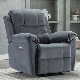 -US STOCK Velvet Navy Liegestuhl Elektro Heimkino-Sitzplätze für Erwachsene Stilvolle Wohnzimmer-Sofa-Stuhl W60624690