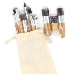 11 pcs/set Make Up Tools Pincel Maquiagem Wood Handle Makeup Cosmetic Eyeshadow Foundation Concealer Brush Set Kit 150 sets DHL