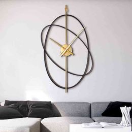 Large Simple Wall Clock Modern Design Fashion Silent Nordic Metal Creative Wall Clock Hands Reloj Pared Home Decor DG50WC H1230