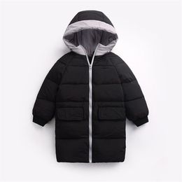 Benemaker Children's Winter Overalls Down Jackets For Boy Girl Kids Parkas Jacket Clothes Warm Baby Hooded Coats Outerwear JH096 LJ201017