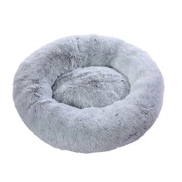 Thick cotton round dog bed super soft long plush pet bed cat mat Cats Nest Winter Warm Sleeping dogs sofa Kennel Dogs House LJ201203