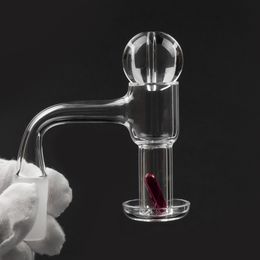 Bevelled Edge Weld Terp Slurper smoking Quartz Banger With 22mm Glass Bead 10mm Ruby Pearls & Ruby Pill For Water Bong
