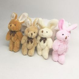 30Pcs/Set 8cm Cute Soft Mini Joint Rabbit Pendant Plush Bunny For Key Chain Bouquet Toy Doll DIY Ornaments Gifts