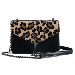 Fashion Leopard Chain Crossbody Bags for Women 2020 Designer Tassel Messenger shoulder Bag Lady Purses and Handbags Sac A Main