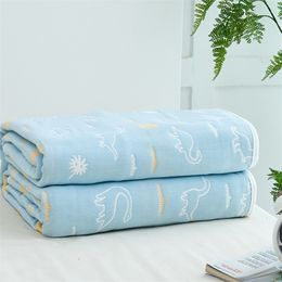 6 Layers Blanket for Newborn Muslin Cotton Warp Swaddle Infant Bedding Receiving Blankets 90*100cm Baby Bath 201210