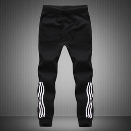 Spring Autumn Men Casual Sweatpants Mens Sportswear Joggers Striped Pants Fashion Male Skinny Slim Fitted Gyms Harem Pants 201118