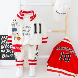 Kid Toddler Boy Clothes Zipper Coat + Pants Letter Infant Baby Sport Set Long Sleeves Outfits Set Yellow White Toddler Clothing LJ200831