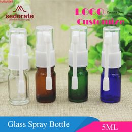Sedorate 50 pcs/Lot 5ML Glass Bottles For Perfume Full Round Spray Mini Vial Mist Amber Blue Green Automizers YM013good product