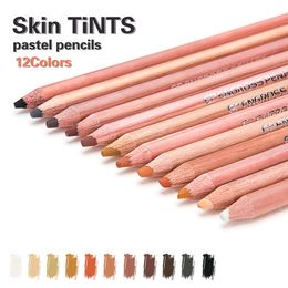 Professional Skin Tints Soft Pastel Colored Pencils 12 pcs for Portrait Drawing Y200709