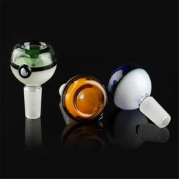 14mm bow spherical style 18mm bowl with clear colorful handle pipe for glass smoking bong bowls hookahs