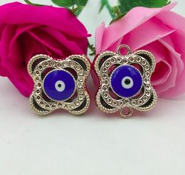 DIY accessories Drip oil CCB Turkey angel Evil Blue Eyes Plum blossom charm Beads gold Size 30.5X15X8mm FIT Bracelet