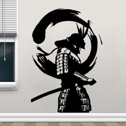 Japanese Warrior Enso Zen Circle Samurai Asian Vinyl Wall Decals Removable Self Adhesive Transfer Film Wall Sticker Mural 4123 201130