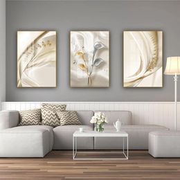 modern canvas art orchid painting UK - Paintings Birds Bell Orchid Flower Canvas Poster Light Luxury Abstract Art Prints Painting Modern Wall Picture Living Room Home Decoration
