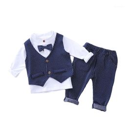 Autumn Casual set for Baby Boys - 3 Piece Cotton Tracksuit with Vest, T-Shirt, and Pants